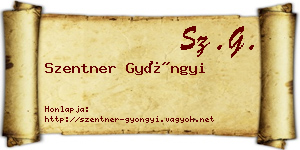 Szentner Gyöngyi névjegykártya