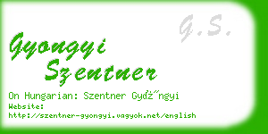 gyongyi szentner business card